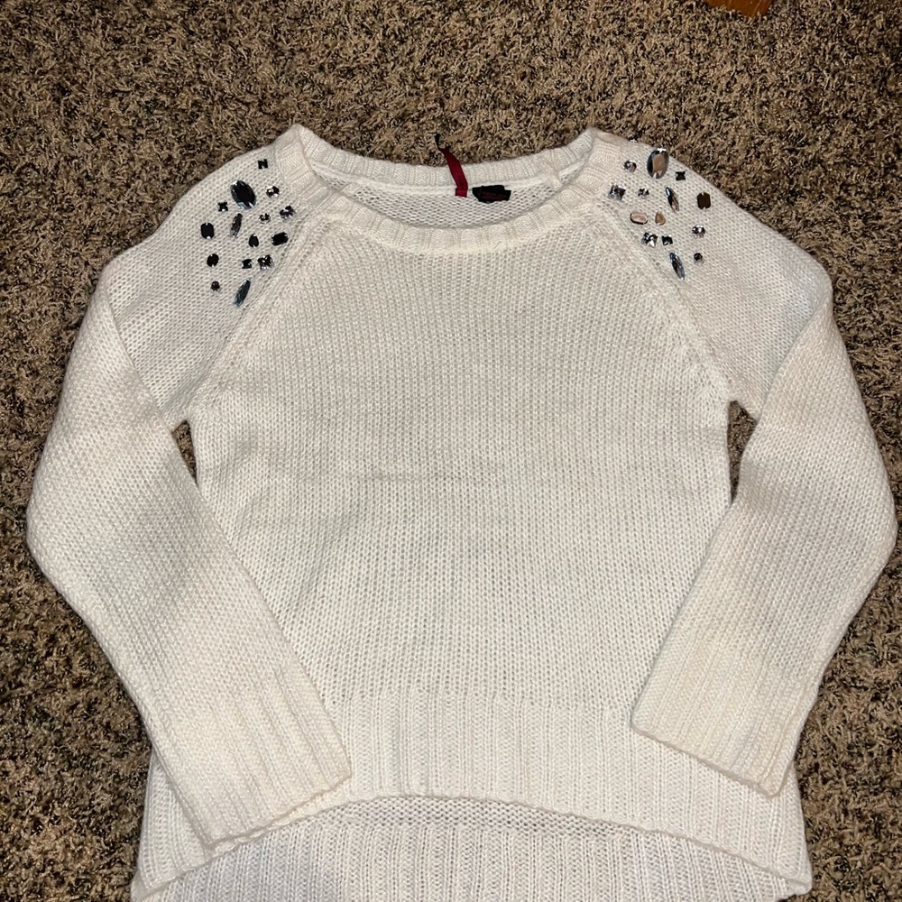 Embellished White Sweater